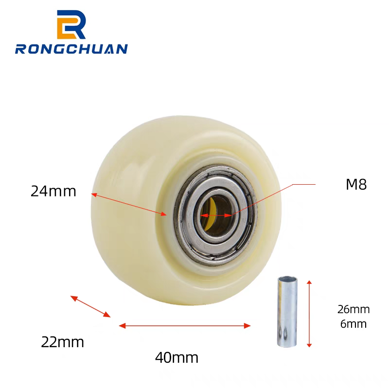 Nylon single wheel 345 inch caster pp