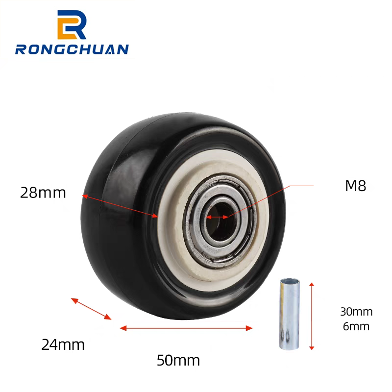 Nylon single wheel 345 inch caster pp