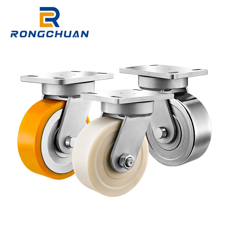Super heavy duty caster universal wheel single wheel 3 tons super large load mechanical equipment MC nylon steel core PU forged steel wheel