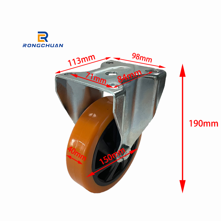 New Arrive 6 Inch Heavy Duty Caster Wheel Orange PVC Tread With Black PP Core Wheel Swivel And Fixed Type