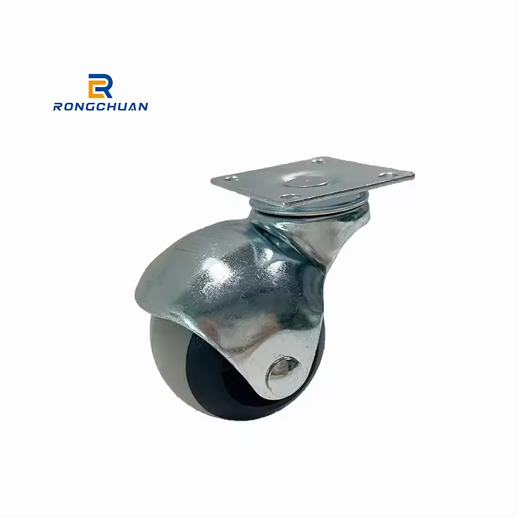 Light Duty Swivel 2 Inch Table Castor Wheel Universal Roller Ball Castors Black Rubber 50 Mm Chair Ball Casters For Furniture