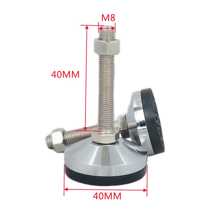 M8/10/12 Machine Leveler Stainless Steel Black Rubber Steel Adjustable Foot for Ground Mounting