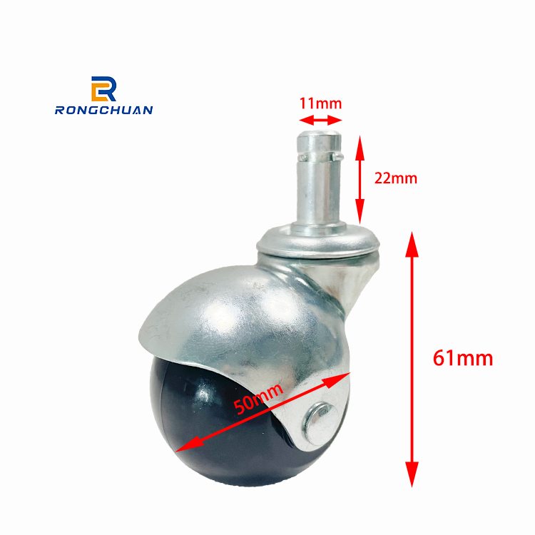 Hot-selling Durable PP Solid Ball Casters Wheel Heavy Duty Caster Bronze Black Red Customized Blue