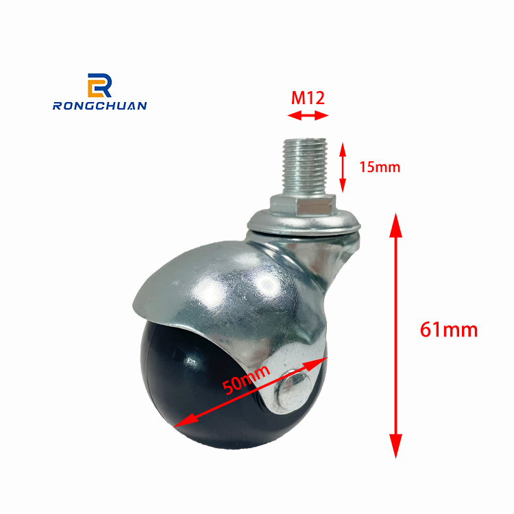 Hot-selling Durable PP Solid Ball Casters Wheel Heavy Duty Caster Bronze Black Red Customized Blue