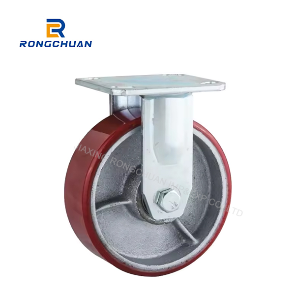 4/5/6/8 Inch Heavy Duty Caster FIXED wheel Can Be Customized Iron Core RED PU Wheel Trolly Wheel