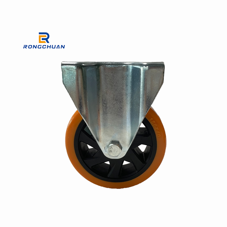 New Arrive 6 Inch Heavy Duty Caster Wheel Orange PVC Tread With Black PP Core Wheel Swivel And Fixed Type