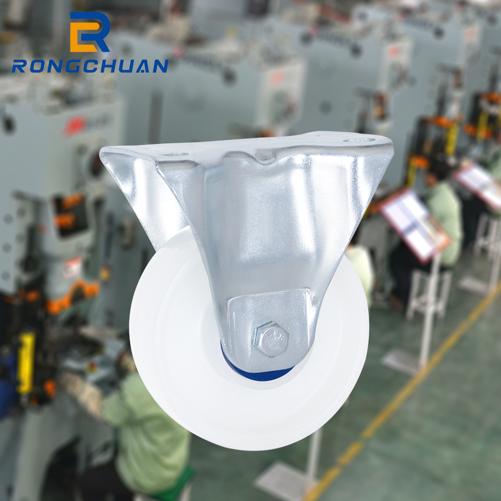 High Quality 4 Inch European Style Medium Duty White PP Casters Fixed Type  Factory Direct Sales