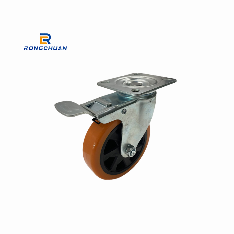 New Arrive 6 Inch Heavy Duty Caster Wheel Orange PVC Tread With Black PP Core Wheel Swivel And Fixed Type