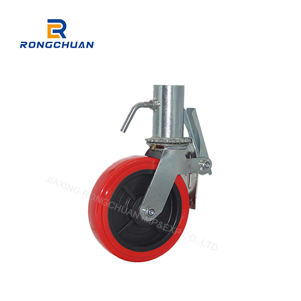 8inch plastic core polyurethane scaffolding casters OEM custom style colors can be selected