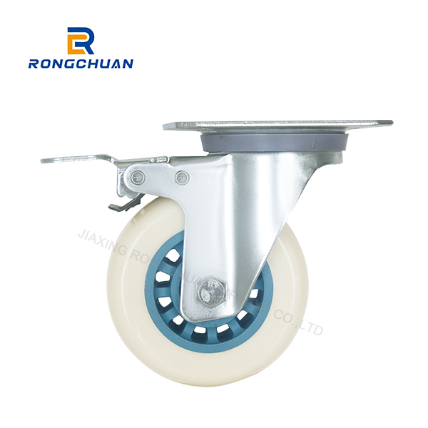 High Quality 4 Inch Medium Duty Nylon Casters Brake Type European style  Caster Wheel