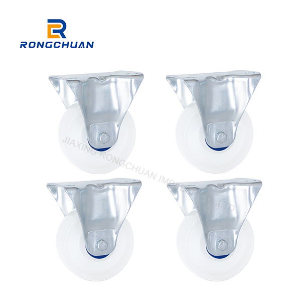 High Quality 4 Inch European Style Medium Duty White PP Casters Fixed Type  Factory Direct Sales
