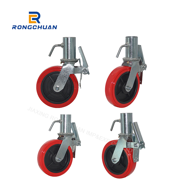 8inch plastic core polyurethane scaffolding casters OEM custom style colors can be selected