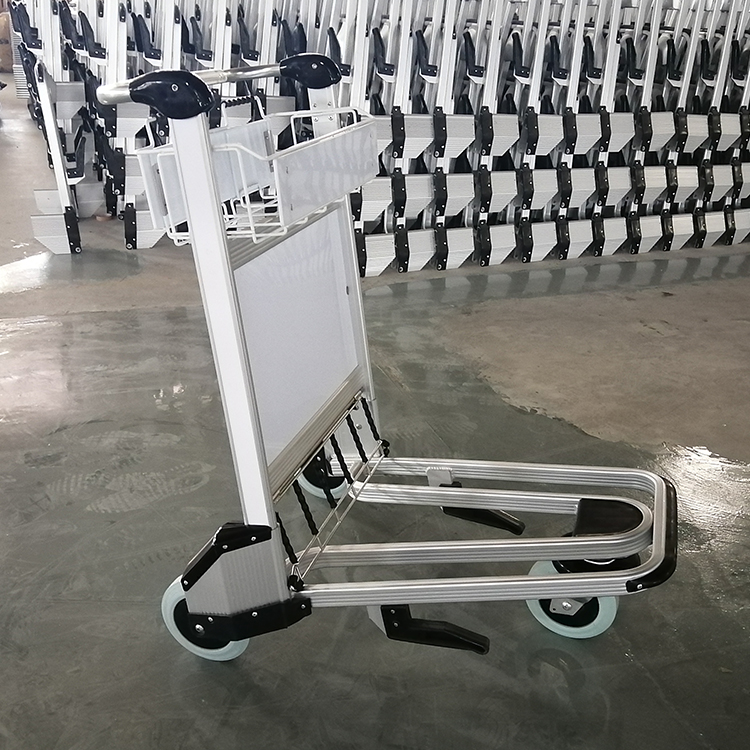 Aluminum Alloy Airport Trolley Cart Luggage Hand Cart With Brake