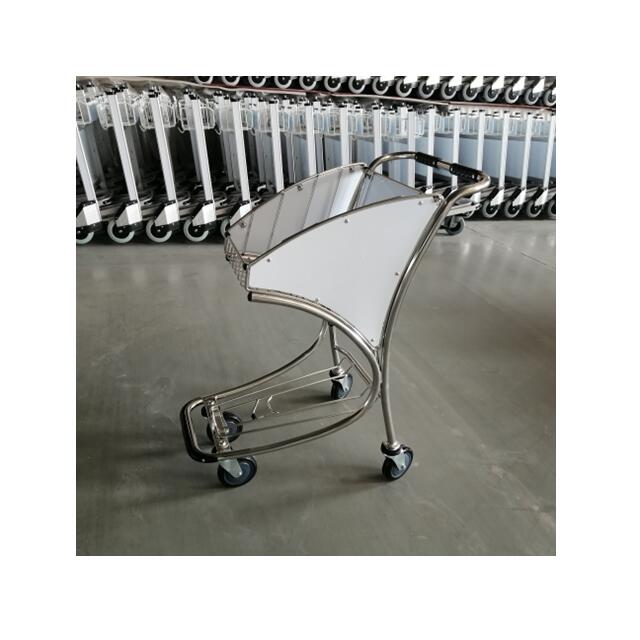 Stainless Steel Duty Free Shop Hand Cart Airport Shopping Cart Airport Trolley