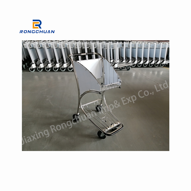 Stainless Steel Duty Free Shop Hand Cart Airport Shopping Cart Airport Trolley
