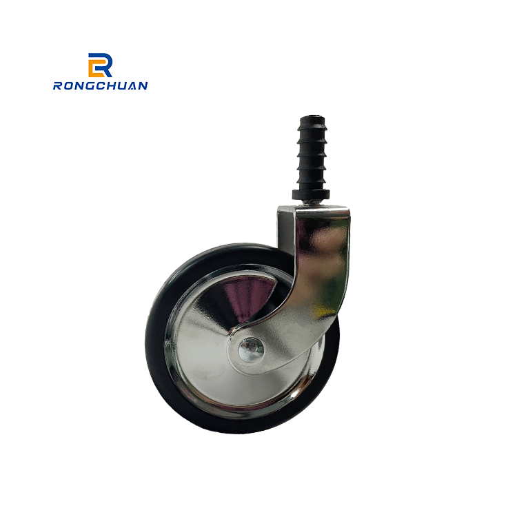 3 Inch Universal Restaurant Cart Caster Wheel Iron Core With TPR Tread Mute Furniture Castor