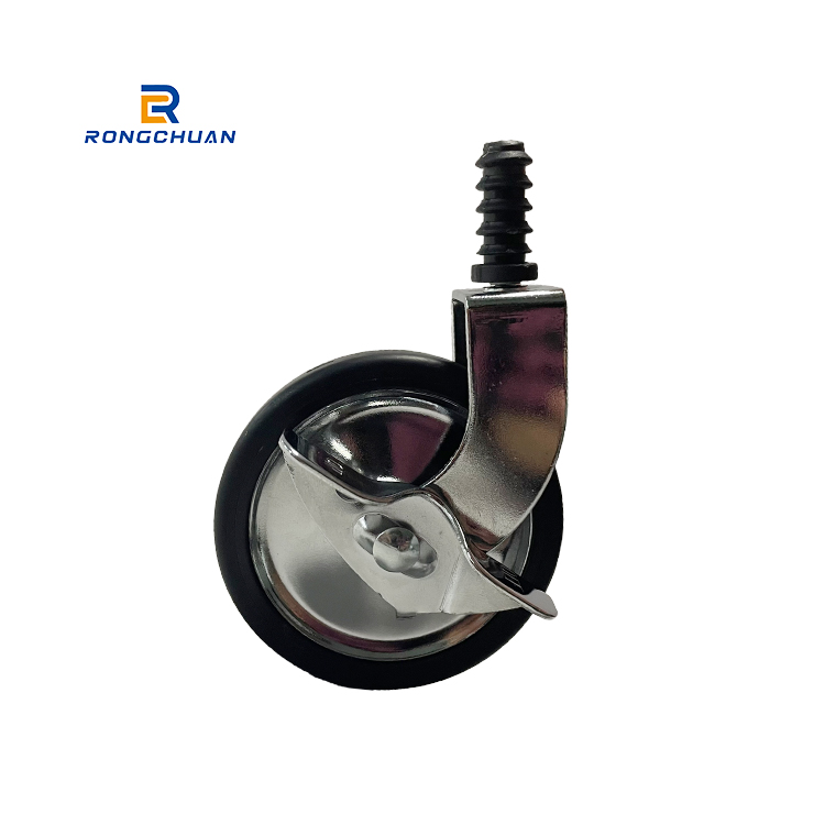 3 Inch Universal Restaurant Cart Caster Wheel Iron Core With TPR Tread Mute Furniture Castor