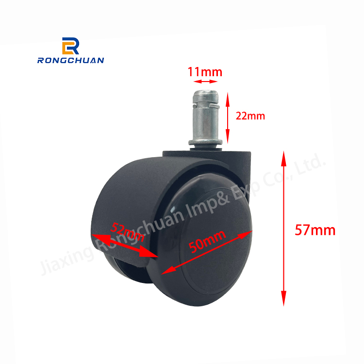 2 Inch PU Tread Caster Wheel Double Wheel Design Used For Office Chair And Furniture