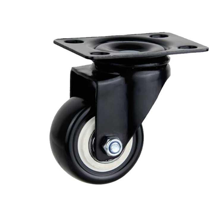 1.5/2/2.5 Inch PVC Caster Wheels Fixed Swivel With Brake Small Wheel For Furniture Double Bearing