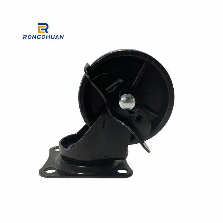3 Inch Black PP Wheel Caster Swivel With Side Brake Applicable To Industry