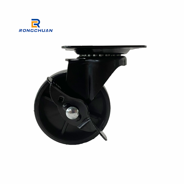 3 Inch Black PP Wheel Caster Swivel With Side Brake Applicable To Industry