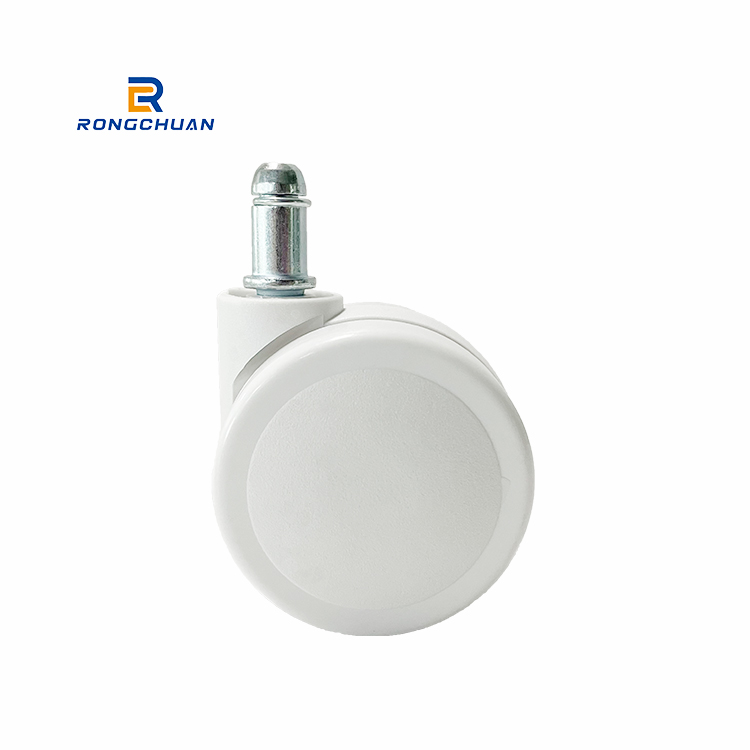 60MM Pure White PU/PVC Furniture Caster Wheel Double Wheel Stylish design Standard Compliant Stem
