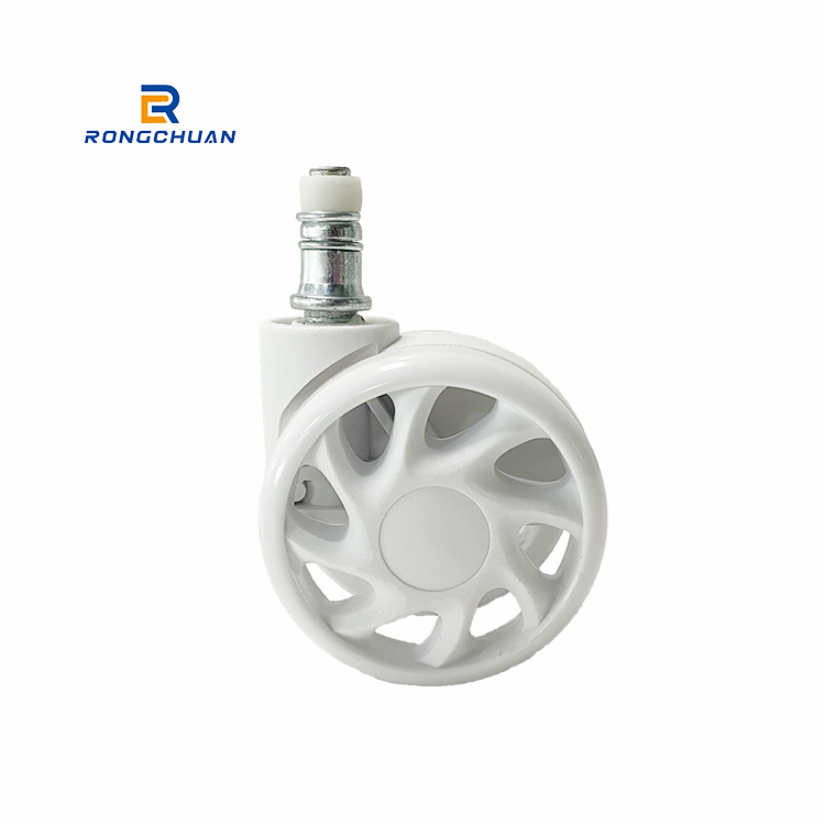 60MM Pure White PU/PVC Furniture Caster Wheel Double Wheel Stylish design Standard Compliant Stem