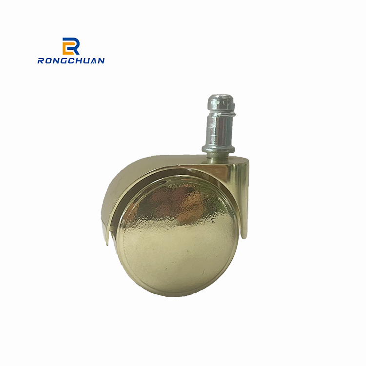 Zinc Aluminum Alloy Caster Wheel Antistatic Golden Silvery For Barber Shop Furniture
