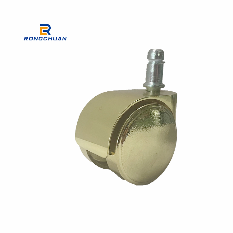 Zinc Aluminum Alloy Caster Wheel Antistatic Golden Silvery For Barber Shop Furniture