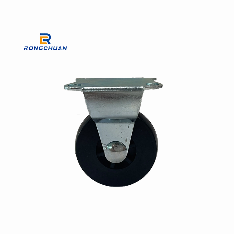 Light Duty Small Black Industrial Swivel Type Pu 1/1.5 Inch Castor Wheels For Furniture