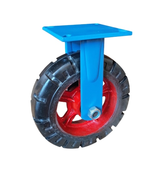 G3 Series 6/8/10/12 inch Black Standard industrial Rubber 1000kgs Load Capacity Fixed Caster Wheels
