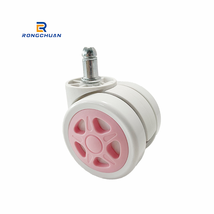 60MM Pure White PU/PVC Furniture Caster Wheel Double Wheel Stylish design Standard Compliant Stem