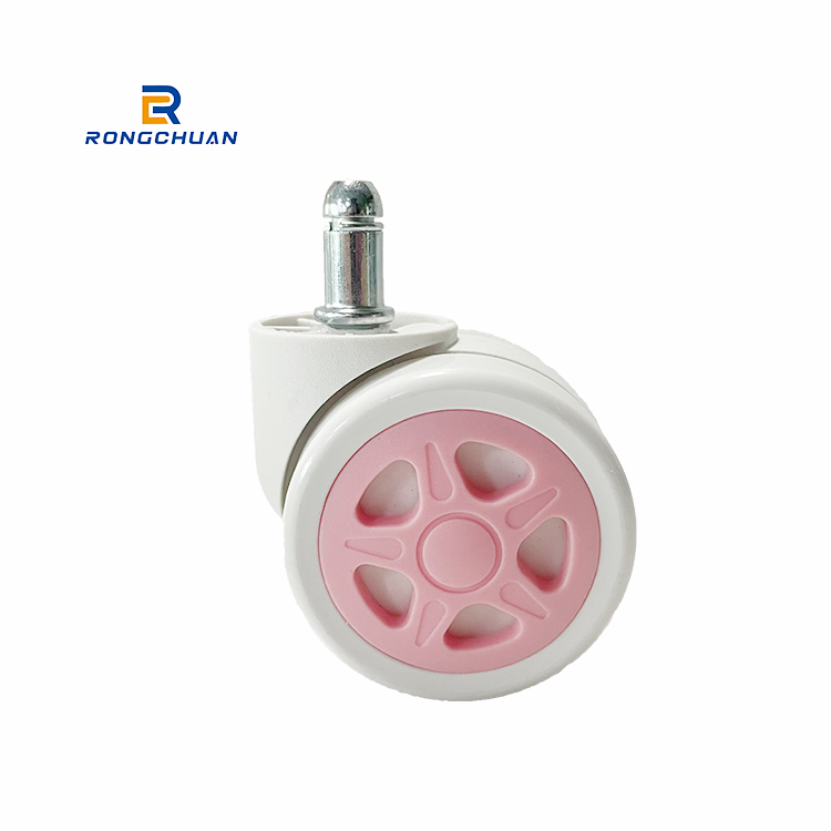 60MM Pure White PU/PVC Furniture Caster Wheel Double Wheel Stylish design Standard Compliant Stem