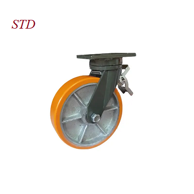 2.5 ton PU Heavy duty 10 inch caster wheels with brake industrial caster wheel