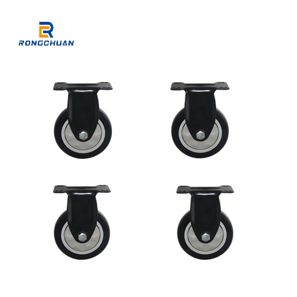3/4/5 inch High Quality Mediun Duty Black PVC/PP Caster Fix Type