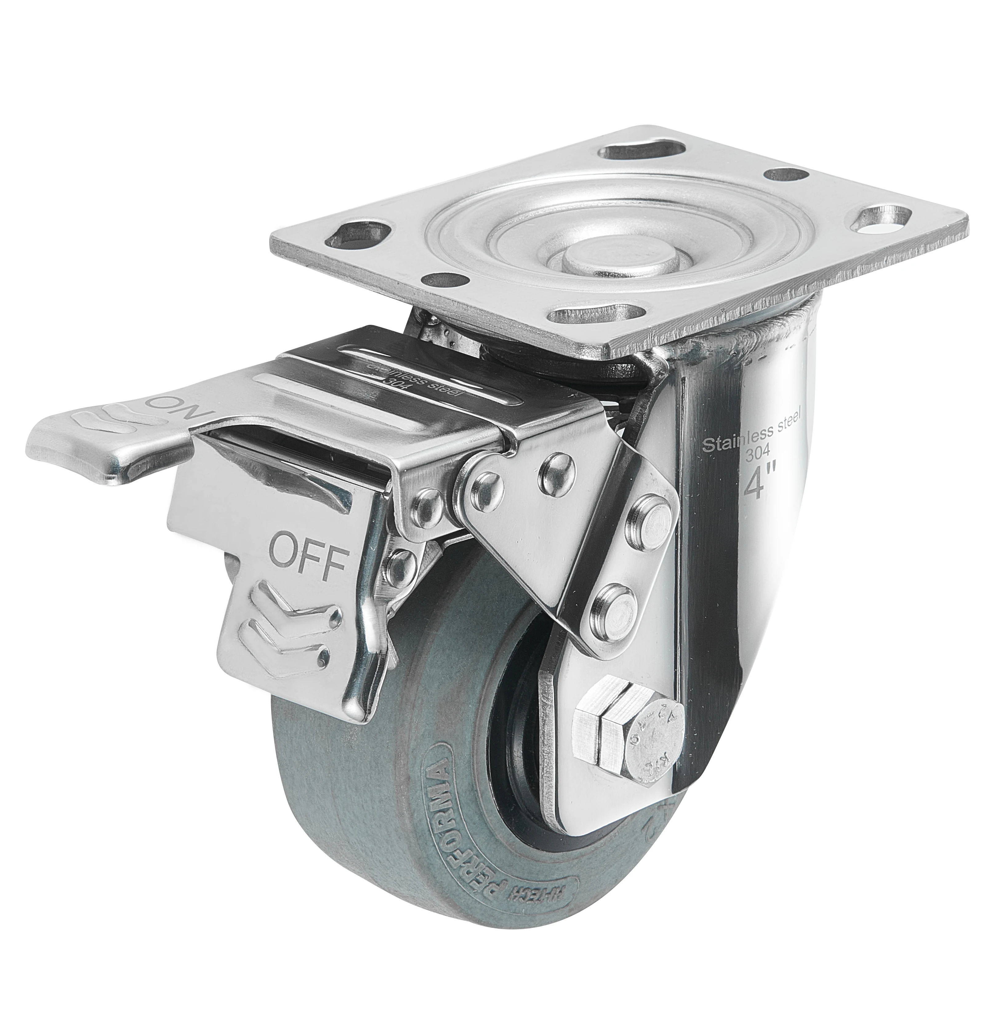 Stainless ESD castor with brake anti static caster gray CC wheel caster wheel conductive caster