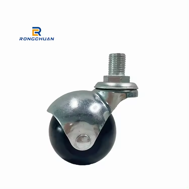Light Duty Swivel 2 Inch Table Castor Wheel Universal Roller Ball Castors Black Rubber 50 Mm Chair Ball Casters For Furniture
